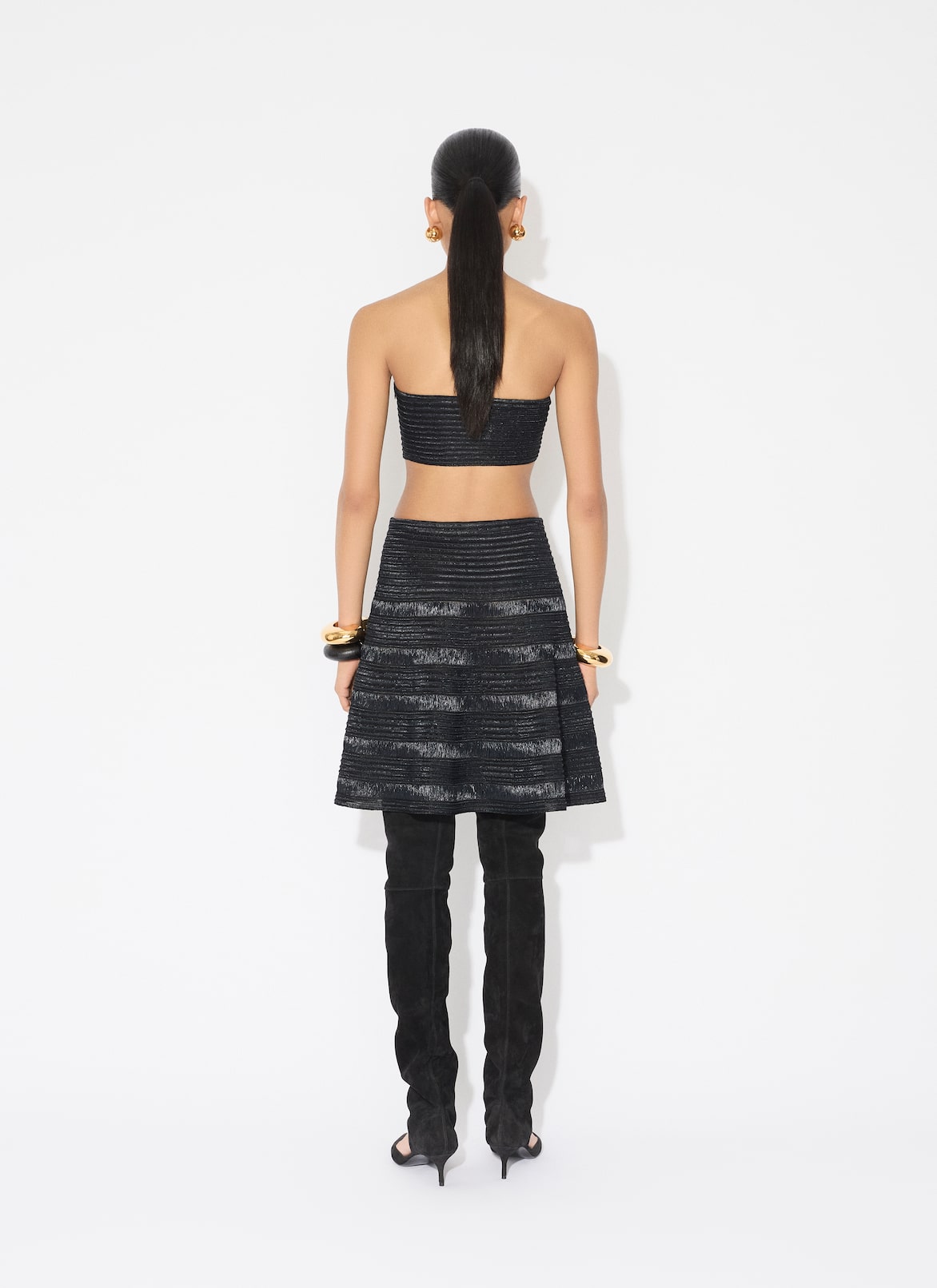 TOP KNITTED CORSET ALAÏA BLACK TOP KNITTED CORSET